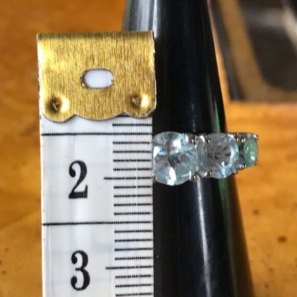 Natural Sky Blue Topaz Sterling Silver Ring Size 6 - Picture 5 of 8